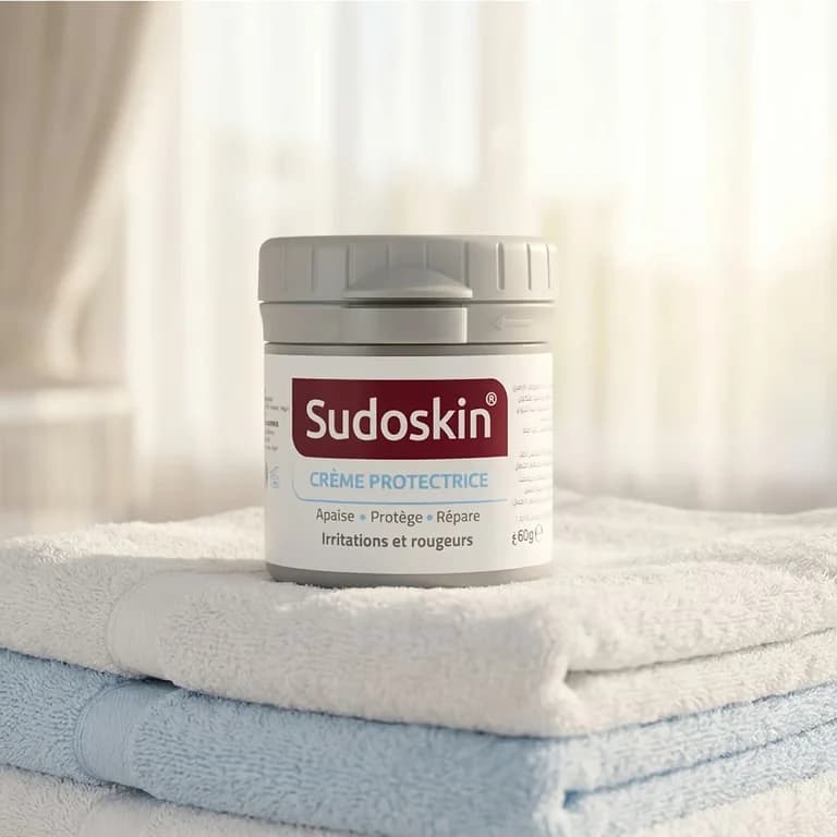 علبة كريم Sudoskin الواقي 60 غراماً على مناشف